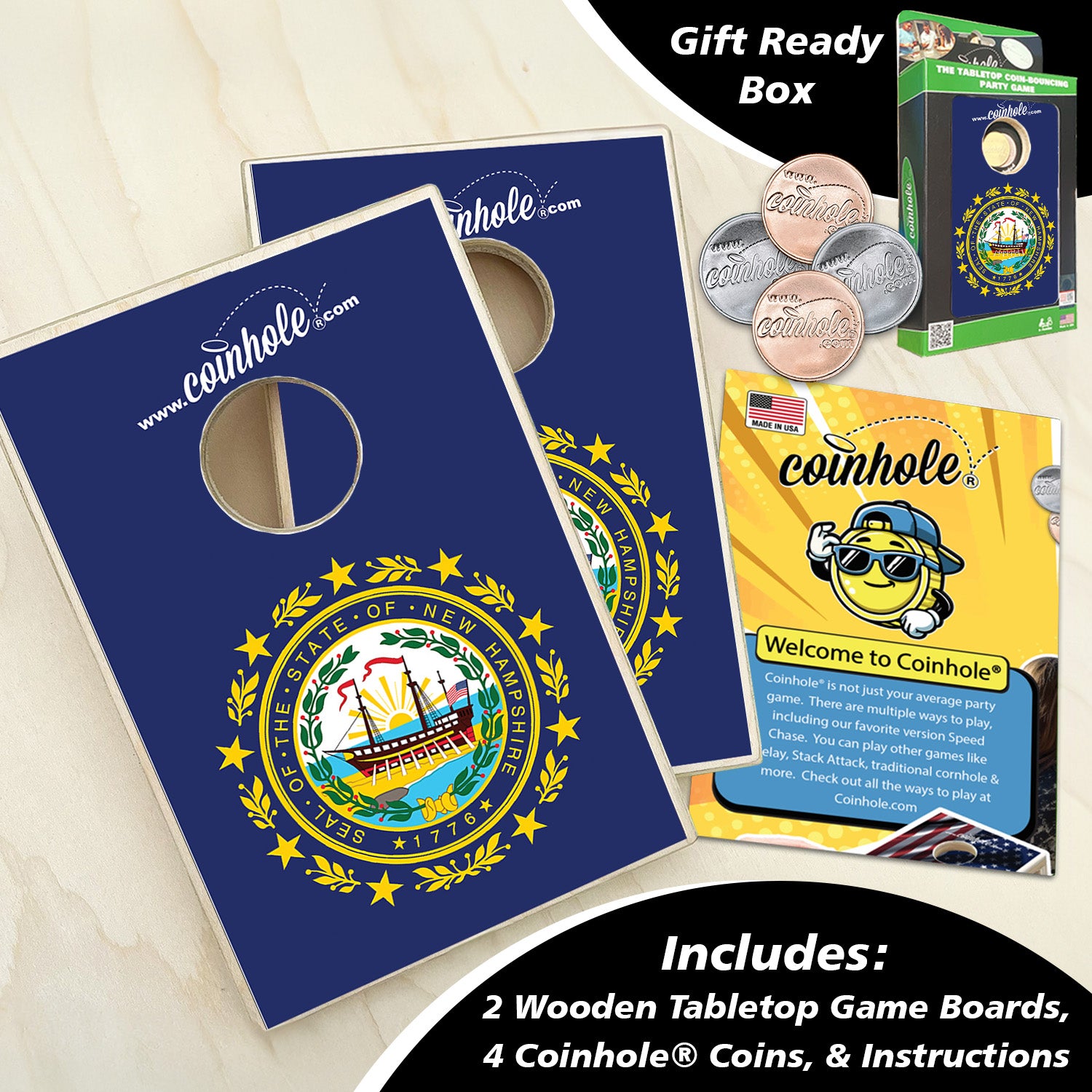 New Hampshire State Flag Coinhole®