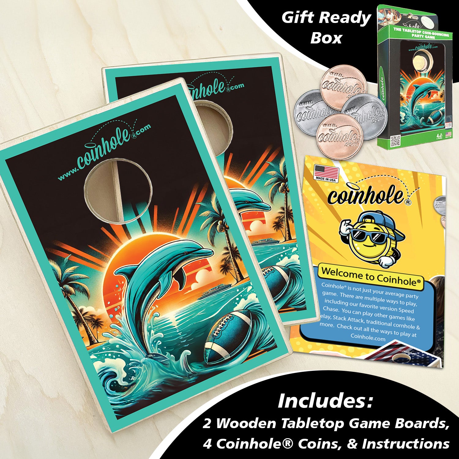 Dolphin Football Coinhole®