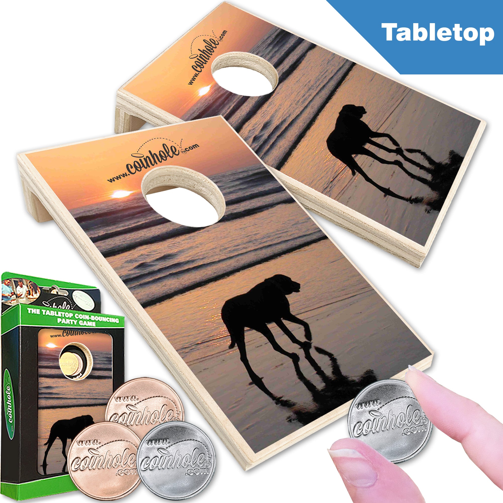Dog on Beach Coinhole®