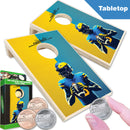 Blue & Yellow Football Player Coinhole®