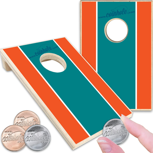 Aqua, Orange, and Blue Stripe Coinhole®