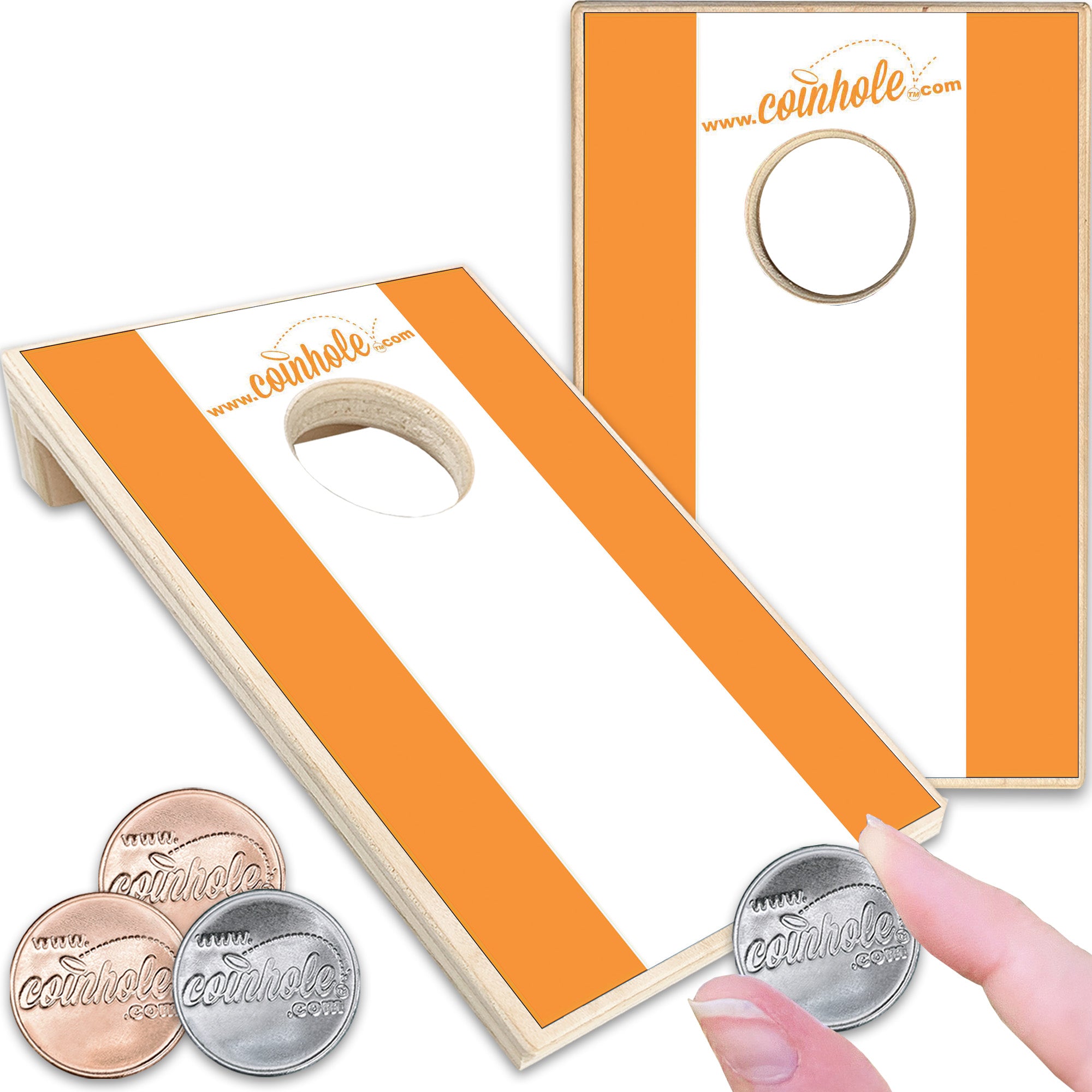 Orange and White Stripe Coinhole®