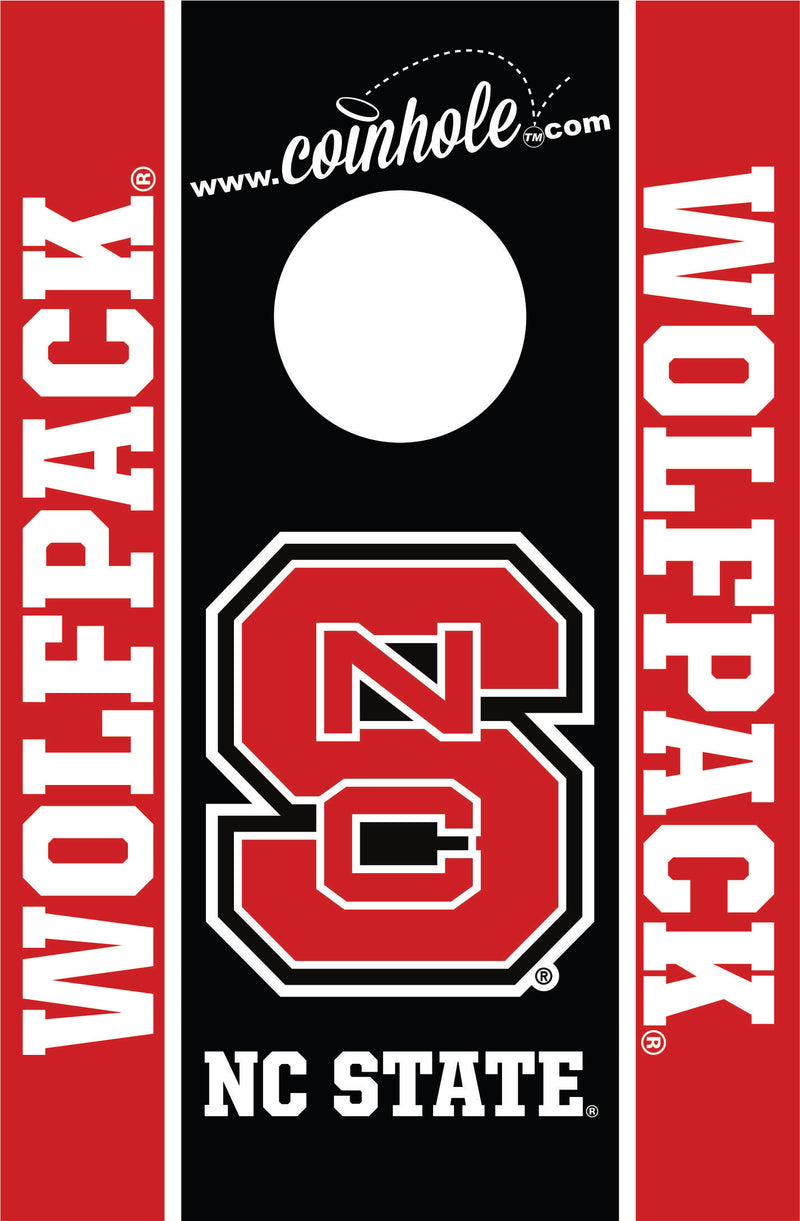 NC State Wolfpack Black Coinhole® Board