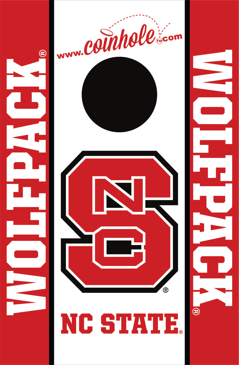 NC State Wolfpack White Coinhole® Board