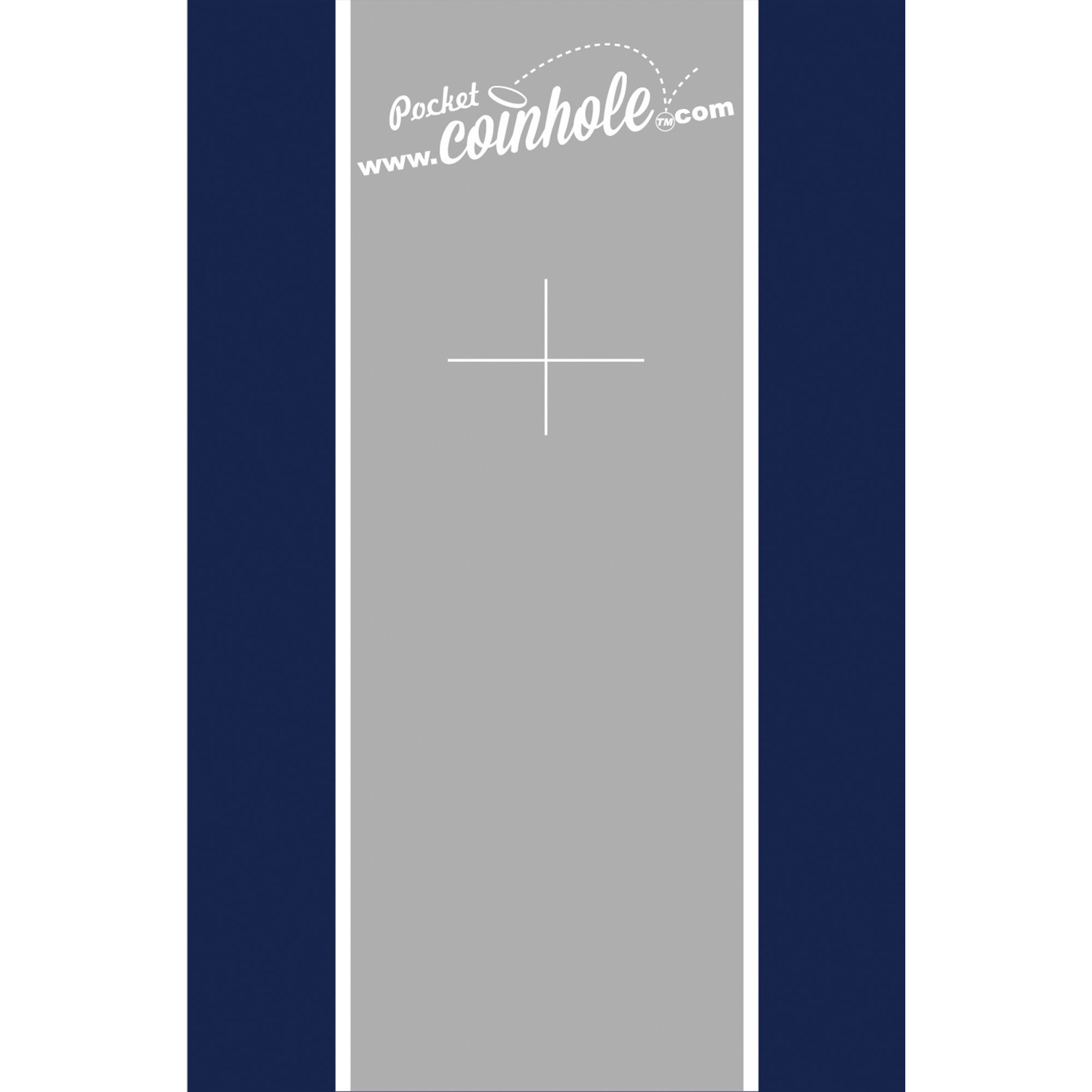 Navy, grey, and white racing stripe Coinhole®