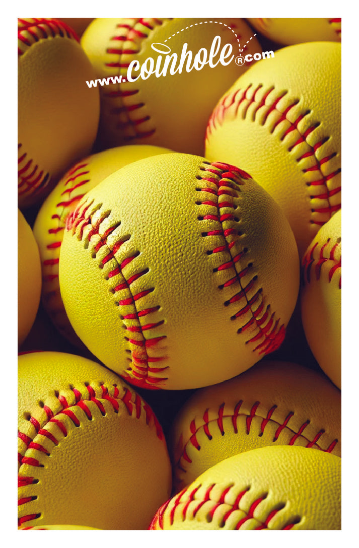 Yellow Softball Balls Coinhole® Tabletop Game Set