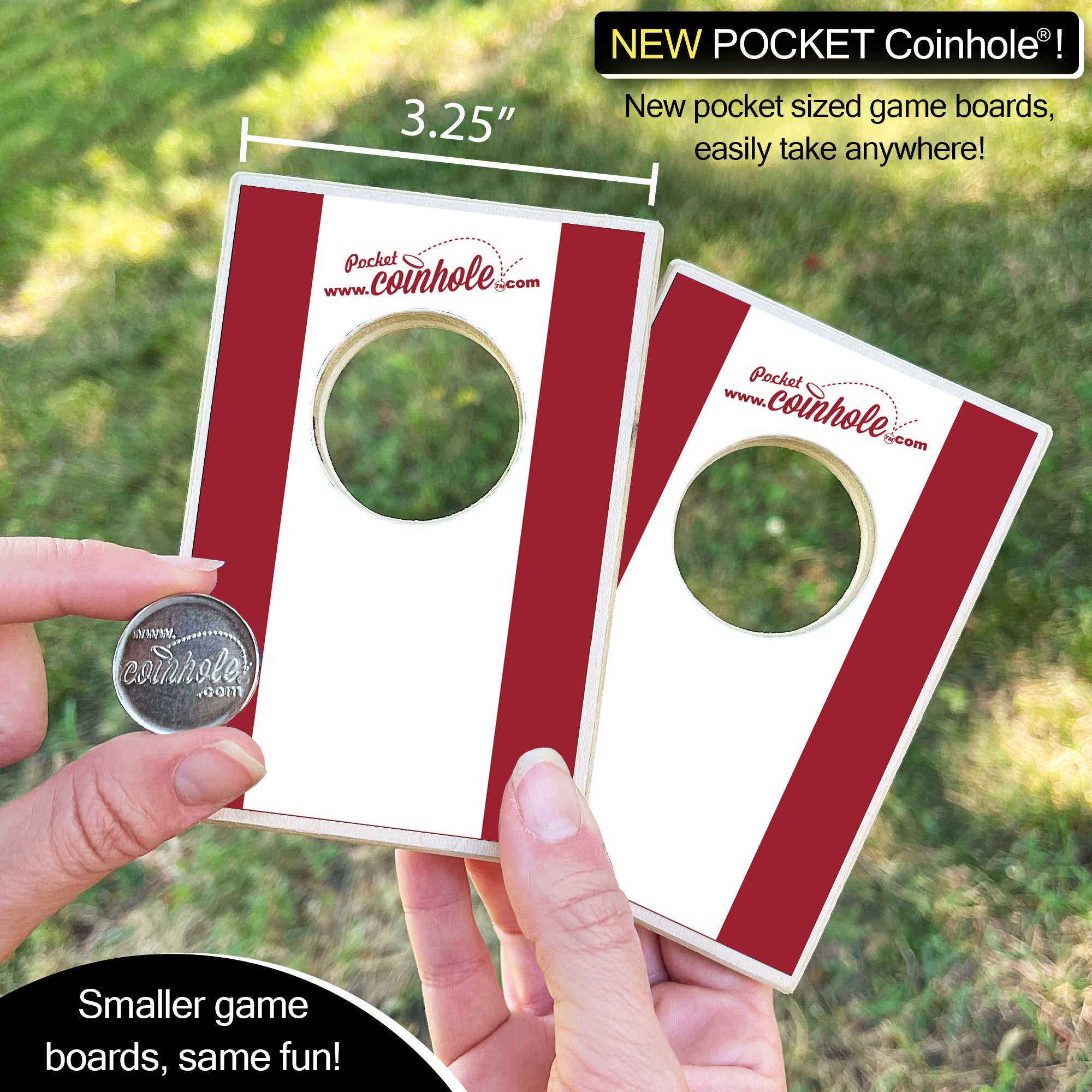 Crimson and White Stripe Coinhole®