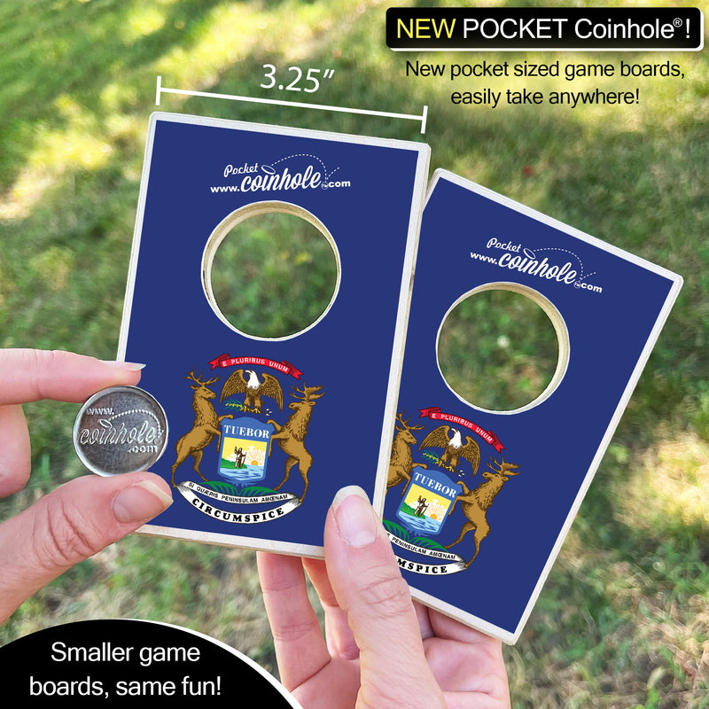 Michigan State Flag POCKET Coinhole®