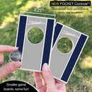 Navy, grey, and white racing stripe Coinhole®