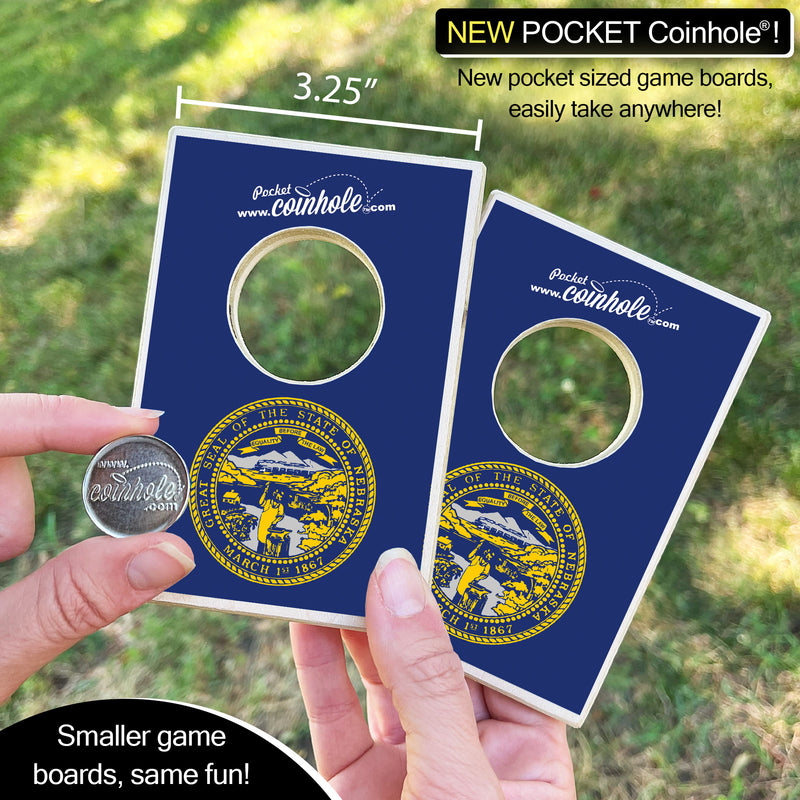 Nebraska State Flag POCKET Coinhole®
