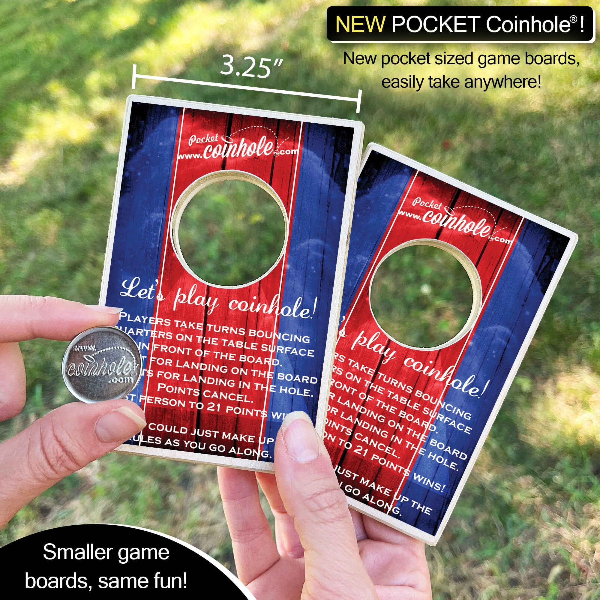 Red & Blue Official POCKET Coinhole® (Closeout)