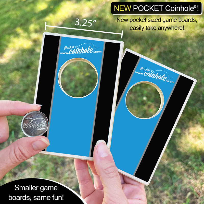 Blue Black and Grey Racing Stripe Coinhole®