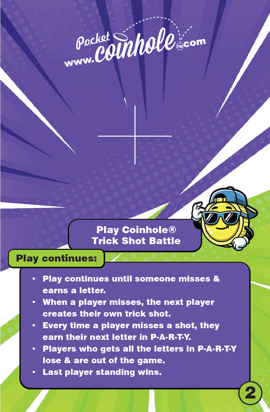 Official Trick Shot Battle Rules POCKET Coinhole®