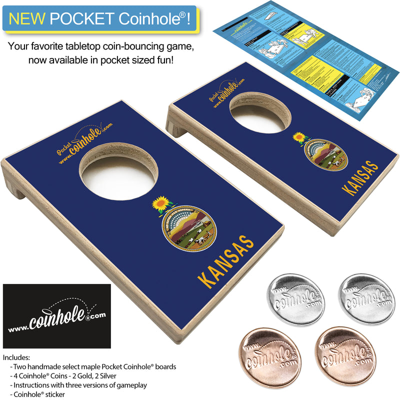 Kansas State Flag POCKET Coinhole®