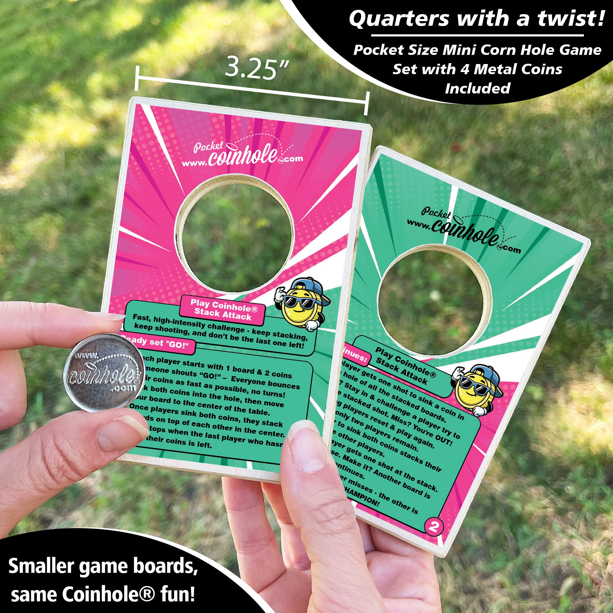 Official Stack Attack Rules POCKET Coinhole®