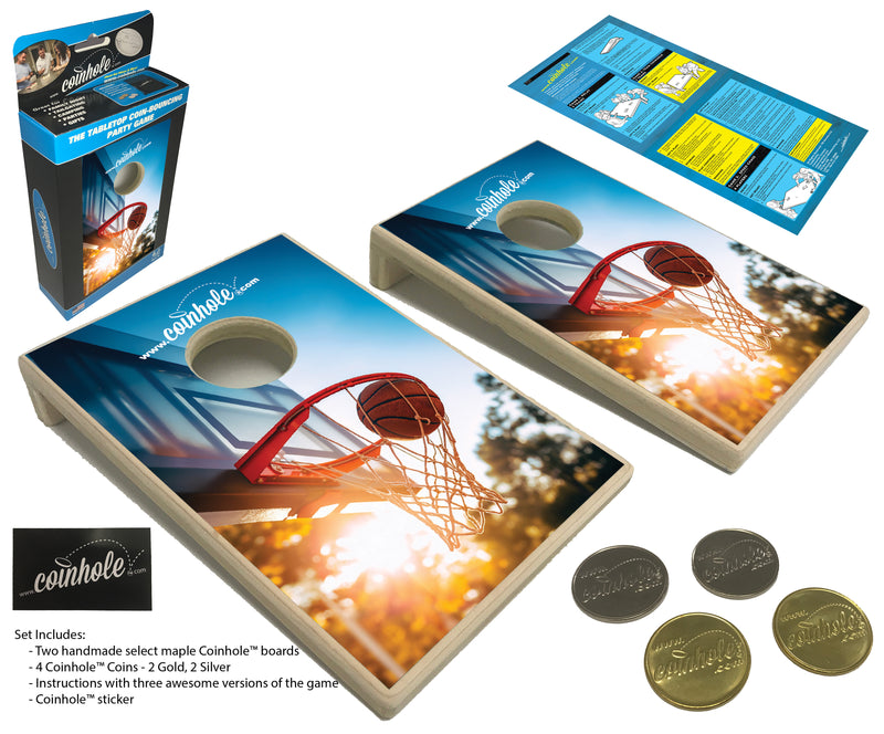Basketball Hoop Coinhole® Tabletop Game Set