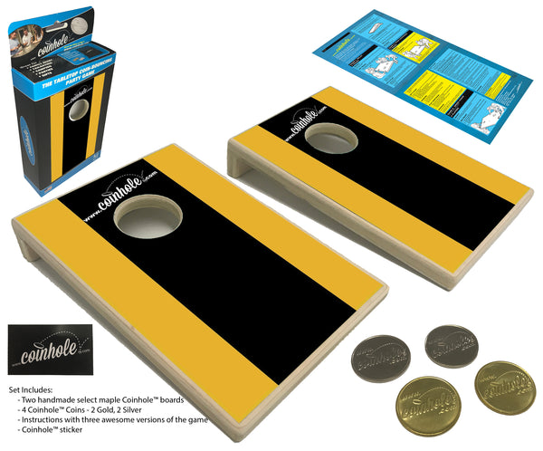 Black and Gold Coinhole® Tabletop Game Set