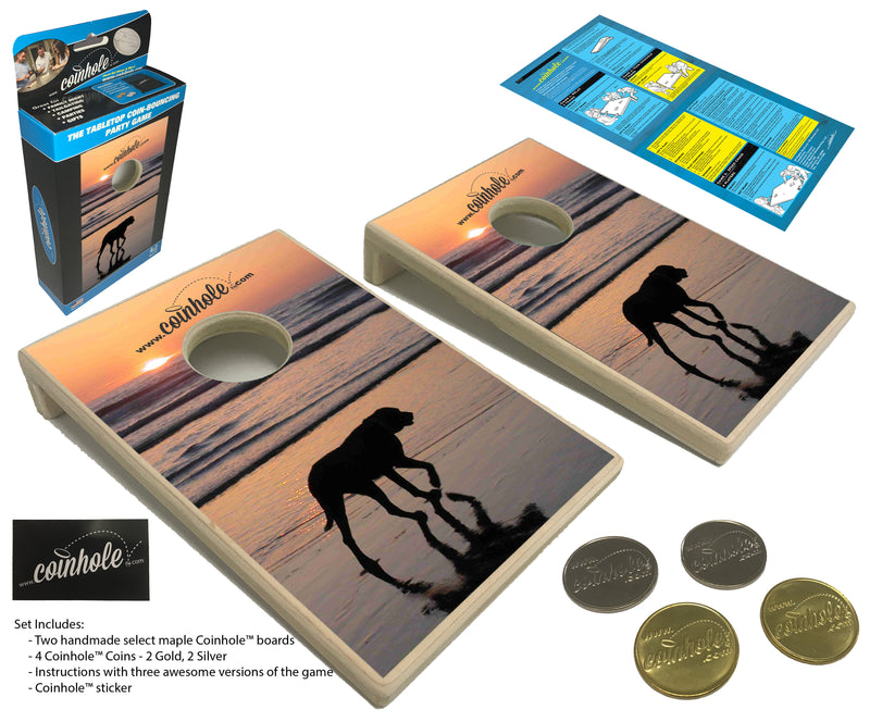 Dog on Beach Coinhole® Tabletop Game Set