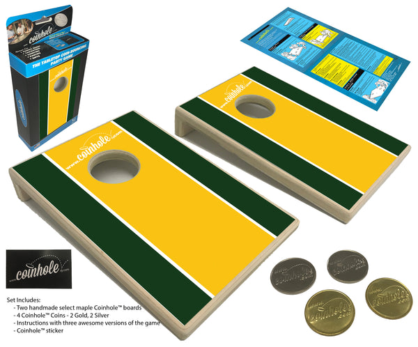 Green and Yellow Coinhole® Tabletop Game Set