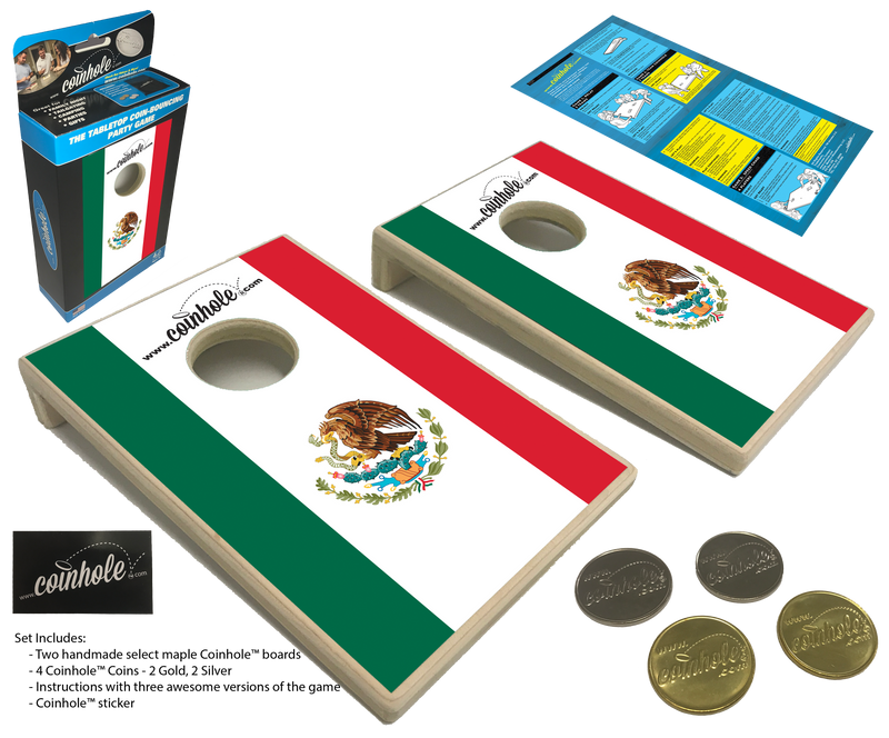 Mexico Flag Coinhole® Tabletop Game Set