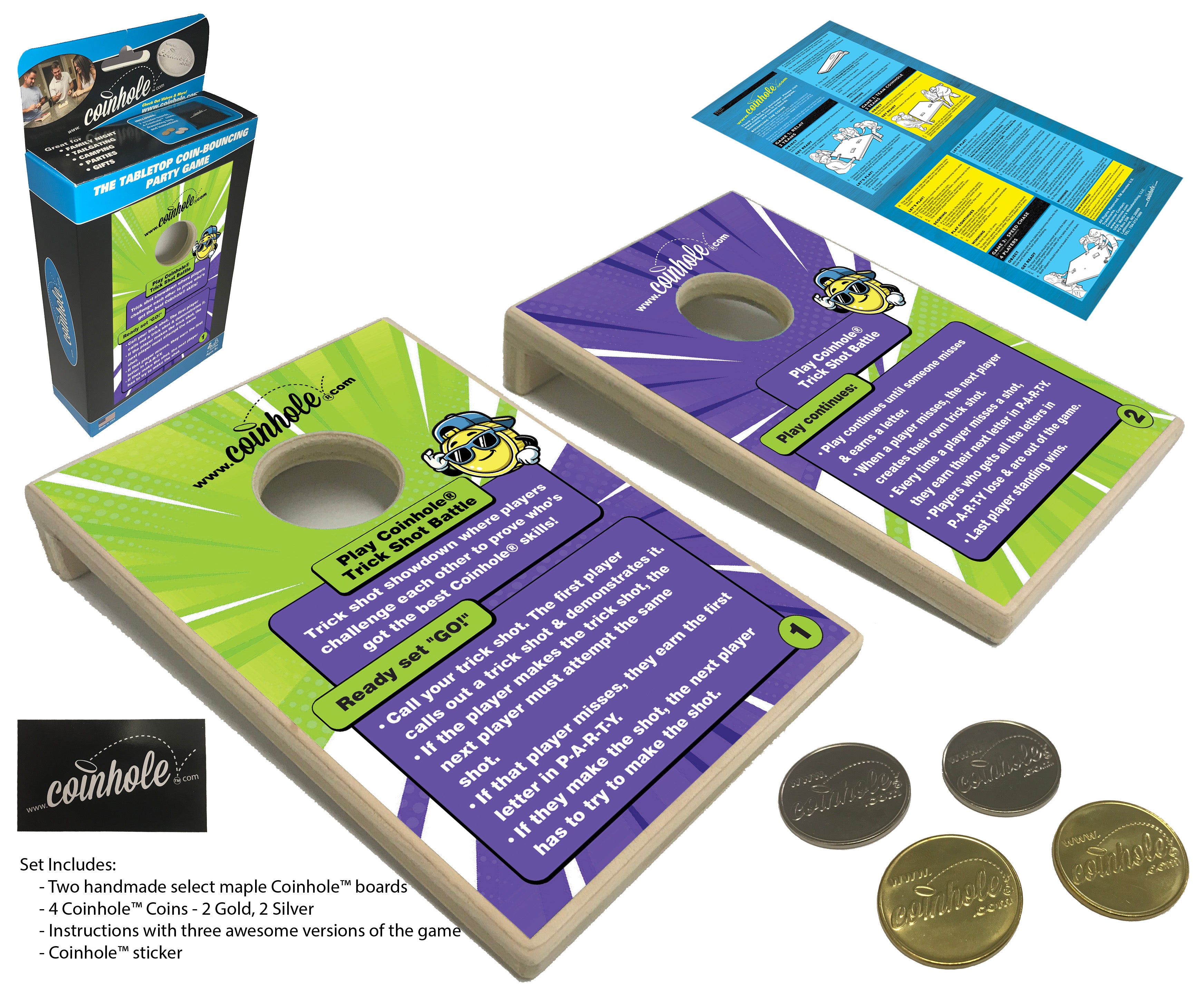 Official Trick Shot Battle Coinhole® Tabletop Game Set