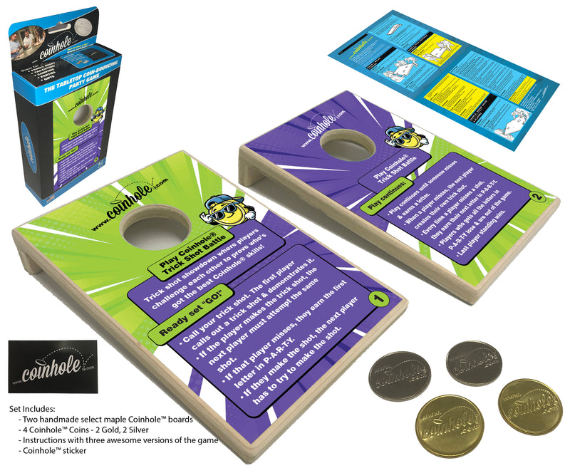 Official Trick Shot Battle Coinhole® Tabletop Game Set