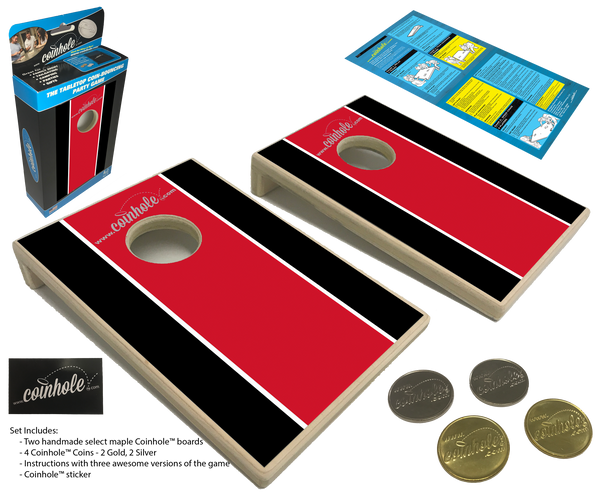 Red and Black Football Party Coinhole® Tabletop Game Set