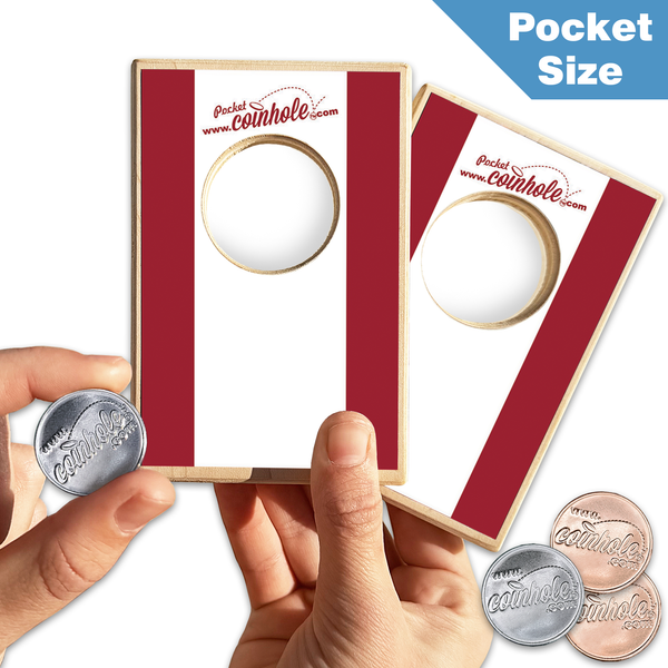 Crimson and White POCKET Coinhole®