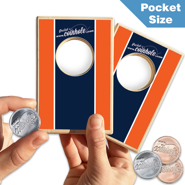 Dark Blue and Orange Stripe POCKET Coinhole®