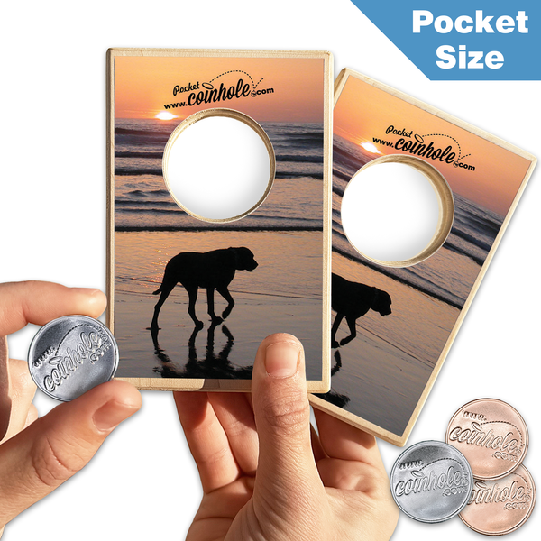 Dog on Beach POCKET Coinhole®