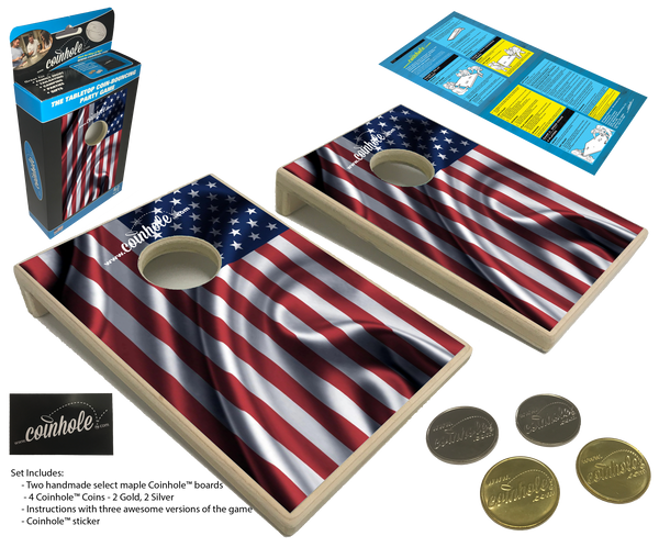 Mini corn hole wooden game set Coinhole game