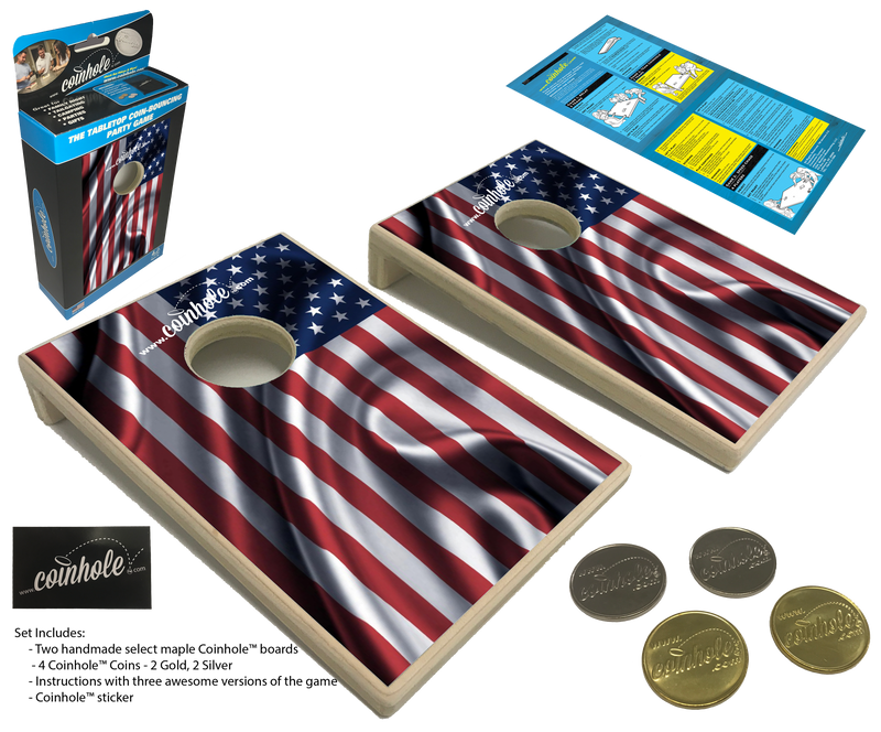 Mini corn hole wooden game set Coinhole game