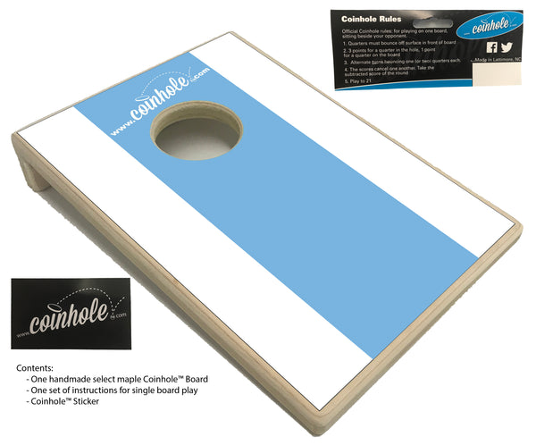 Light Blue and White Coinhole™ Board