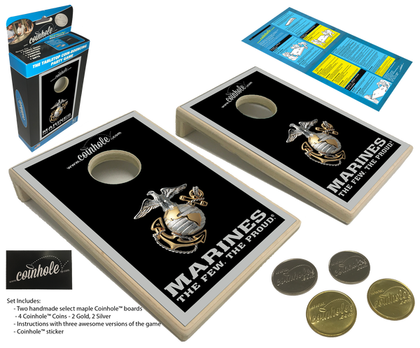 Marines Silver and Black Coinhole™ Game Set