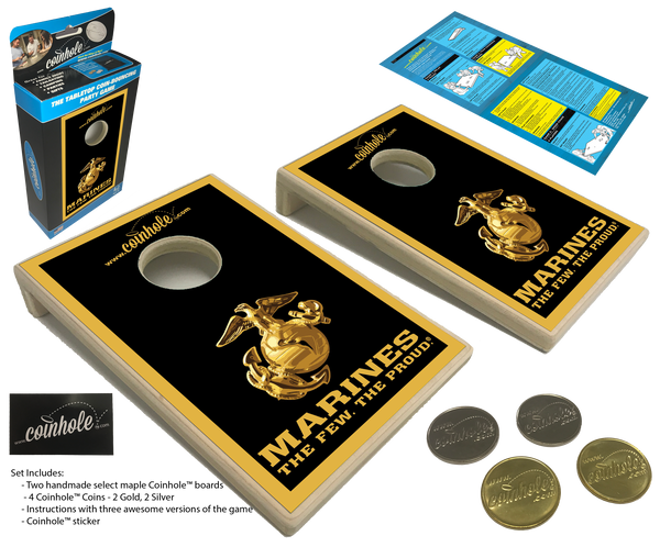Marines Black and Gold Coinhole™ Game Set