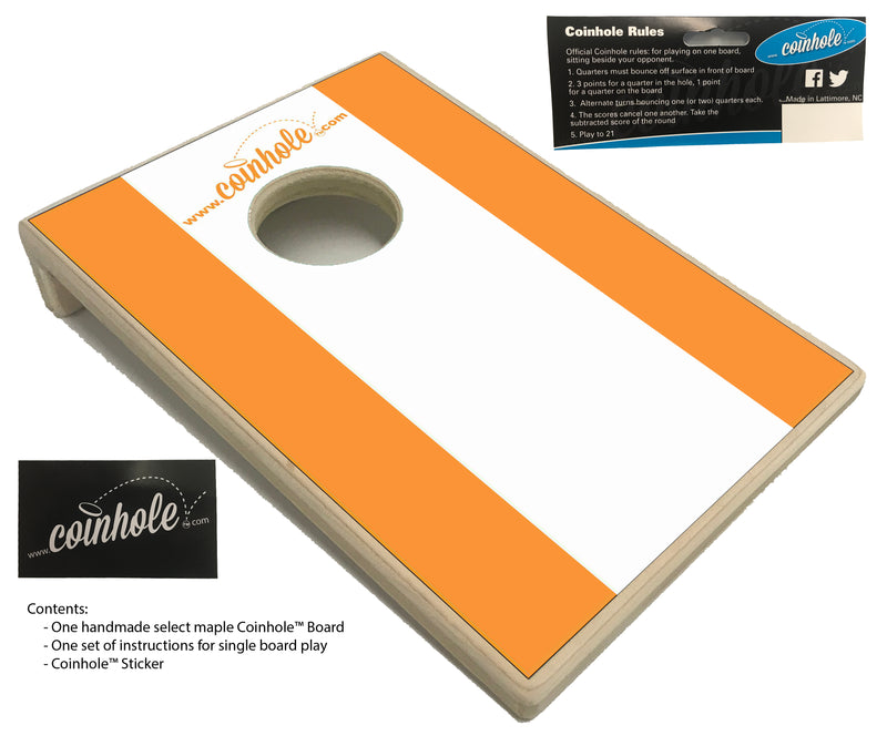 Orange and White Coinhole™ Board