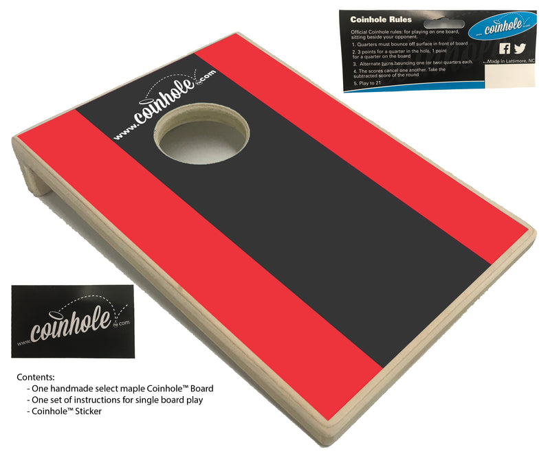 Red and Black Racing Stripe Coinhole™ Board