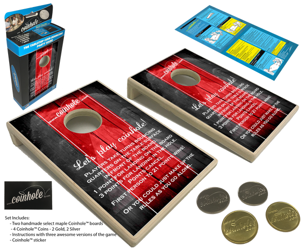 Red and Black Official Coinhole™ Game Set