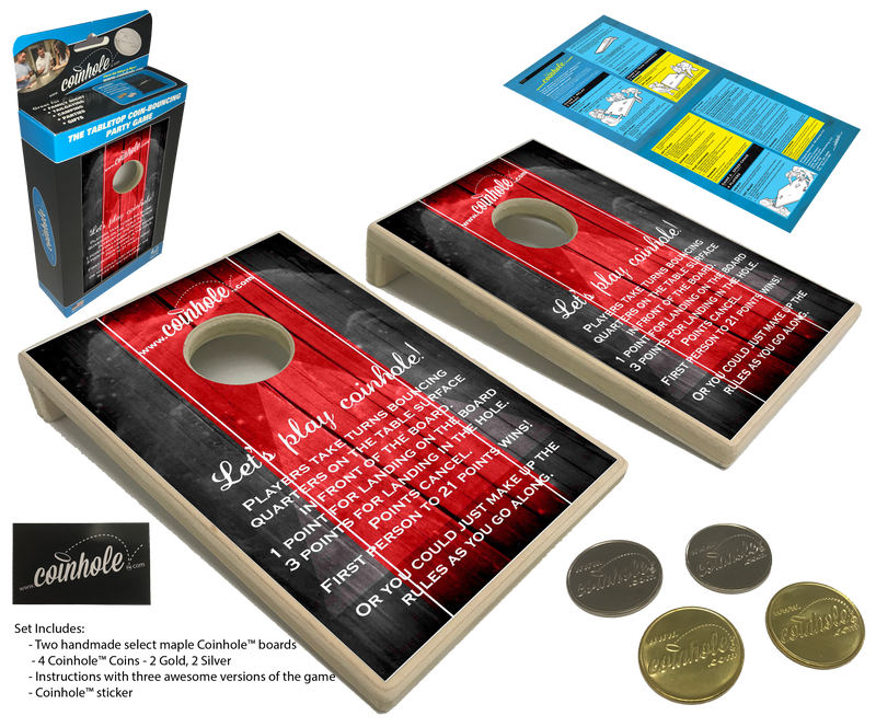 Red and Black Official Coinhole® Tabletop Game Set