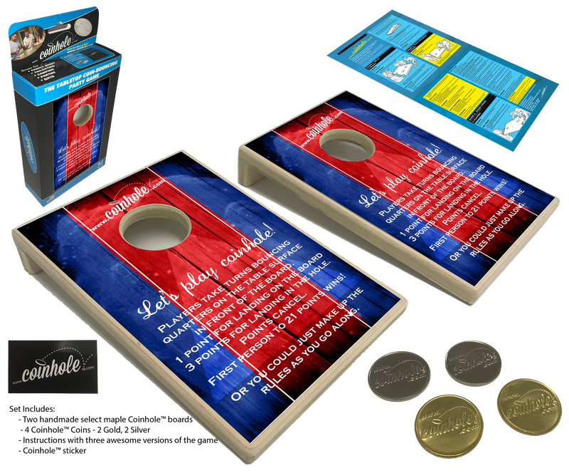 Red and Blue Official Coinhole® Tabletop Game Set