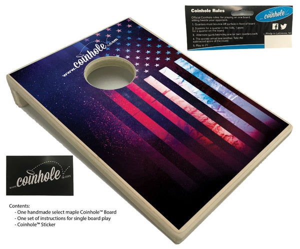 textured american flag coinhole board