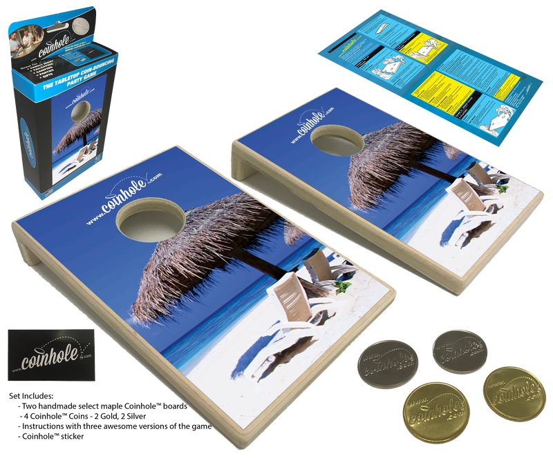 Beach Scene Coinhole® Tabletop Game Set